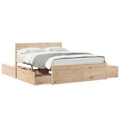 vidaXL Massivholzbett ohne Matratze 120x200 cm Kiefernholz