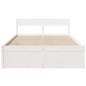 vidaXL Massivholzbett ohne Matratze Weiß 135x190 cm Kiefernholz