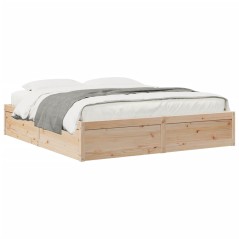 vidaXL Massivholzbett ohne Matratze 180x200 Kiefernholz