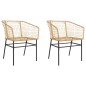 vidaXL Gartenstühle 2 Stk. Braun Poly Rattan vidaXL Gartenstühle 2 Stk. Braun Poly Rattan