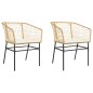 vidaXL Gartenstühle 2 Stk. mit Kissen Braun Poly Rattan vidaXL Gartenstühle 2 Stk. mit Kissen Braun Poly Rattan