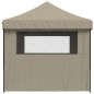 vidaXL Partyzelt Faltbar Pop-Up mit 4 Seitenteilen Taupe vidaXL Partyzelt Faltbar Pop-Up mit 4 Seitenteilen Taupe