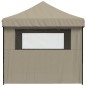 vidaXL Partyzelt Faltbar Pop-Up mit 4 Seitenteilen Taupe vidaXL Partyzelt Faltbar Pop-Up mit 4 Seitenteilen Taupe