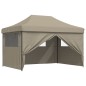 vidaXL Partyzelt Faltbar Pop-Up mit 4 Seitenteilen Taupe vidaXL Partyzelt Faltbar Pop-Up mit 4 Seitenteilen Taupe