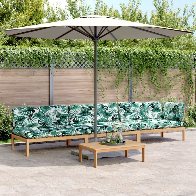 vidaXL 4-tlg. Garten-Sofagarnitur aus Paletten mit Kissen Akazienholz vidaXL 4-tlg. Garten-Sofagarnitur aus Paletten mit Kissen Akazienholz