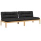 vidaXL Garten-Mittelsofas aus Paletten 2 Stk. mit Kissen Akazienholz vidaXL Garten-Mittelsofas aus Paletten 2 Stk. mit Kissen Akazienholz