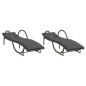 vidaXL Sonnenliegen 2 Stk. mit Auflagen Grau Poly Rattan vidaXL Sonnenliegen 2 Stk. mit Auflagen Grau Poly Rattan
