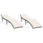 vidaXL Sonnenliegen 2 Stk. mit Auflagen Braun Poly Rattan vidaXL Sonnenliegen 2 Stk. mit Auflagen Braun Poly Rattan