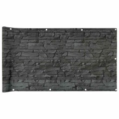 vidaXL Balkon-Sichtschutz Steinoptik Grau 500x90 cm PVC