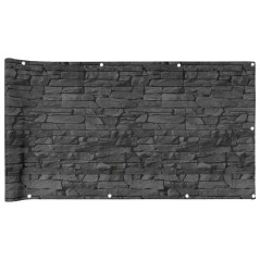vidaXL Balkon-Sichtschutz Steinoptik Grau 700x90 cm PVC