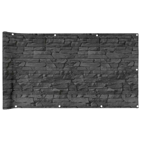 vidaXL Balkon-Sichtschutz Steinoptik Grau 700x90 cm PVC
