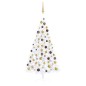 Künstlicher Halber Weihnachtsbaum mit LEDs & Kugeln Weiß 150 cm Künstlicher Halber Weihnachtsbaum mit LEDs & Kugeln Weiß 150 cm