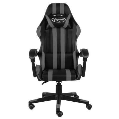 vidaXL Gaming-Stuhl Schwarz und Grau Kunstleder