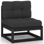 8-tlg. Garten-Lounge-Set mit Kissen Schwarz Kiefer Massivholz 8-tlg. Garten-Lounge-Set mit Kissen Schwarz Kiefer Massivholz