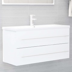 vidaXL Waschbeckenunterschrank Weiß 100x38,5x48 cm Holzwerkstoff