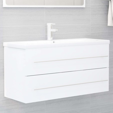 vidaXL Waschbeckenunterschrank Weiß 100x38,5x48 cm Holzwerkstoff