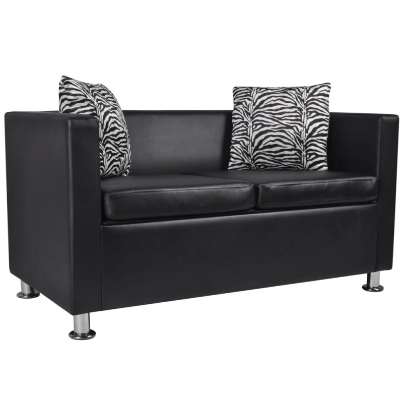 vidaXL 2-Sitzer-Sofa Kunstleder Schwarz vidaXL 2-Sitzer-Sofa Kunstleder Schwarz