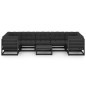 8-tlg. Garten-Lounge-Set mit Kissen Schwarz Kiefer Massivholz 8-tlg. Garten-Lounge-Set mit Kissen Schwarz Kiefer Massivholz