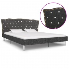 vidaXL Bett Dunkelgrau Stoff 160×200 cm