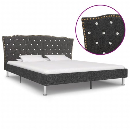 vidaXL Bett Dunkelgrau Stoff 160×200 cm
