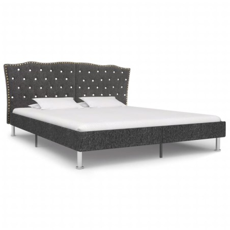 vidaXL Bett Dunkelgrau Stoff 160×200 cm