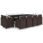 vidaXL 13-tlg. Garten-Essgruppe mit Auflagen Poly Rattan Braun vidaXL 13-tlg. Garten-Essgruppe mit Auflagen Poly Rattan Braun