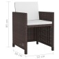 vidaXL 13-tlg. Garten-Essgruppe mit Auflagen Poly Rattan Braun vidaXL 13-tlg. Garten-Essgruppe mit Auflagen Poly Rattan Braun