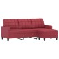 vidaXL 3-Sitzer-Sofa mit Hocker Weinrot 180 cm Kunstleder vidaXL 3-Sitzer-Sofa mit Hocker Weinrot 180 cm Kunstleder