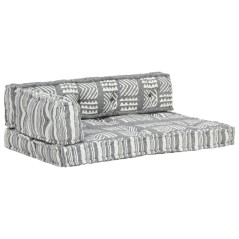 vidaXL Palettensofa-Auflage Grau Stoff Patchwork
