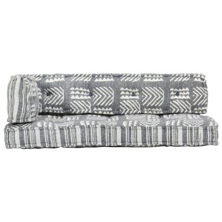 vidaXL Palettensofa-Auflage Grau Stoff Patchwork
