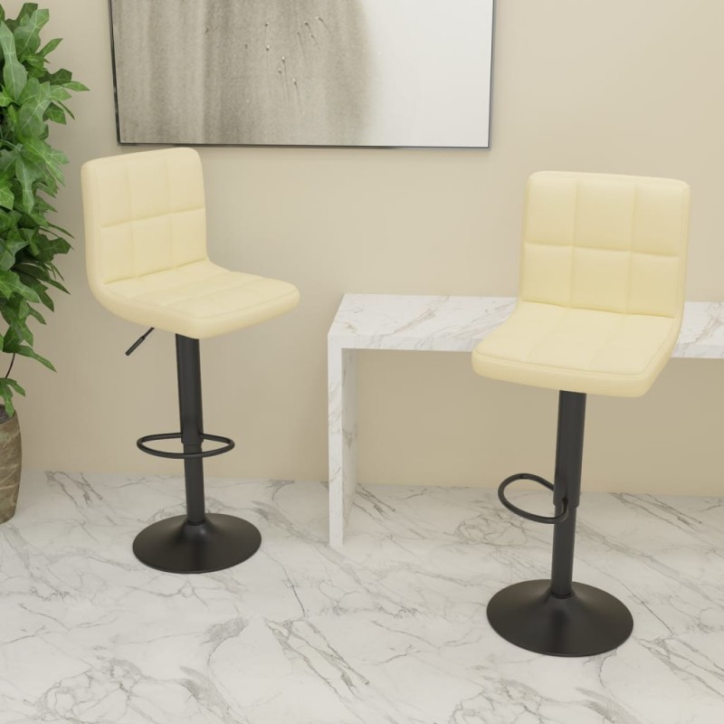 vidaXL Barhocker 2 Stk. Creme Stoff vidaXL Barhocker 2 Stk. Creme Stoff