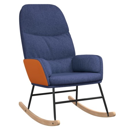 vidaXL Schaukelstuhl Blau Stoff