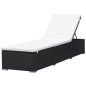 vidaXL Sonnenliege mit Auflage Poly Rattan Schwarz vidaXL Sonnenliege mit Auflage Poly Rattan Schwarz