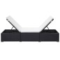 vidaXL Sonnenliege mit Auflage Poly Rattan Schwarz vidaXL Sonnenliege mit Auflage Poly Rattan Schwarz