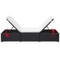 vidaXL Sonnenliege mit Auflage Poly Rattan Schwarz vidaXL Sonnenliege mit Auflage Poly Rattan Schwarz