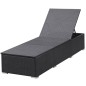 vidaXL Sonnenliege mit Auflage Poly Rattan Schwarz vidaXL Sonnenliege mit Auflage Poly Rattan Schwarz