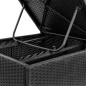 vidaXL Sonnenliege mit Auflage Poly Rattan Schwarz vidaXL Sonnenliege mit Auflage Poly Rattan Schwarz