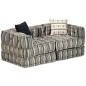 vidaXL 2-Sitzer Modularer Pouf Grau Gestreift Stoff vidaXL 2-Sitzer Modularer Pouf Grau Gestreift Stoff