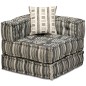 vidaXL 2-Sitzer Modularer Pouf Grau Gestreift Stoff vidaXL 2-Sitzer Modularer Pouf Grau Gestreift Stoff