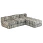 vidaXL 3-Sitzer Modularer Pouf Grau Gestreift Stoff vidaXL 3-Sitzer Modularer Pouf Grau Gestreift Stoff