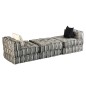 vidaXL 3-Sitzer Modularer Pouf Grau Gestreift Stoff vidaXL 3-Sitzer Modularer Pouf Grau Gestreift Stoff