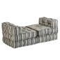 vidaXL 3-Sitzer Modularer Pouf Grau Gestreift Stoff vidaXL 3-Sitzer Modularer Pouf Grau Gestreift Stoff