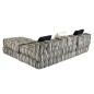vidaXL 3-Sitzer Modularer Pouf Grau Gestreift Stoff vidaXL 3-Sitzer Modularer Pouf Grau Gestreift Stoff