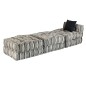 vidaXL 3-Sitzer Modularer Pouf Grau Gestreift Stoff vidaXL 3-Sitzer Modularer Pouf Grau Gestreift Stoff
