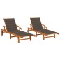 vidaXL Sonnenliegen 2 Stk. mit Auflagen Massivholz Akazie vidaXL Sonnenliegen 2 Stk. mit Auflagen Massivholz Akazie