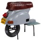 vidaXL Barhocker Motorroller Grau Echtleder und Massives Altholz vidaXL Barhocker Motorroller Grau Echtleder und Massives Altholz