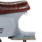 vidaXL Barhocker Motorroller Grau Echtleder und Massives Altholz vidaXL Barhocker Motorroller Grau Echtleder und Massives Altholz