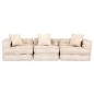 vidaXL 3-Sitzer Modularer Pouf Beige Stoff vidaXL 3-Sitzer Modularer Pouf Beige Stoff