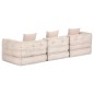 vidaXL 3-Sitzer Modularer Pouf Beige Stoff vidaXL 3-Sitzer Modularer Pouf Beige Stoff