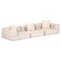 vidaXL 3-Sitzer Modularer Pouf Beige Stoff vidaXL 3-Sitzer Modularer Pouf Beige Stoff